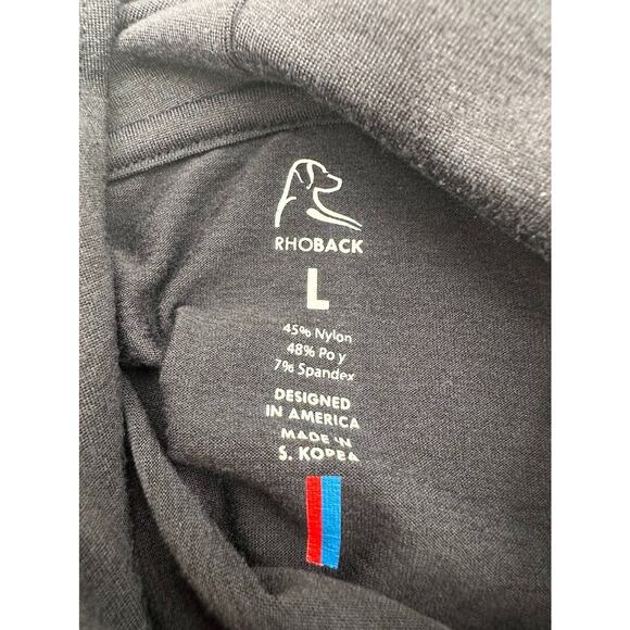 Rhoback Hesi Performance Pullover Hoodie Black Men's Size Large Athletic Sporty - Picture 3 of 6